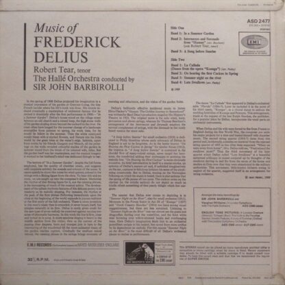 His Master's Voice ASD 2477 - Frederick Delius, Sir John Barbiro - Image 2