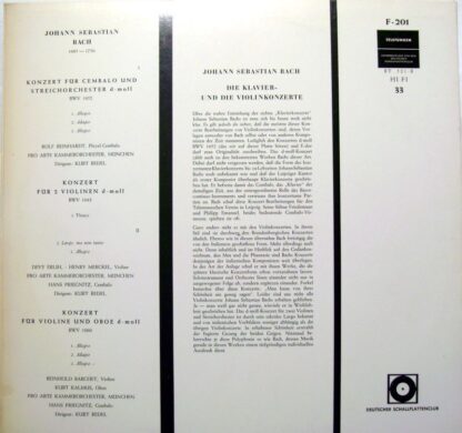 Telefunken BT 521 - Johann Sebastian Bach, Orchestre Pro Arte De - Image 5