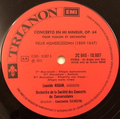 Trianon 2C 045-10607 - Leonid Kogan, Felix Mendelssohn-Bartholdy - Image 4
