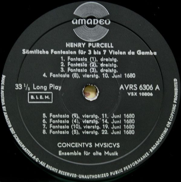 Amadeo AVRS 6306 - Henry Purcell, Concentus Musicus Wien - Sämtl - Image 3