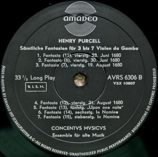 Amadeo AVRS 6306 - Henry Purcell, Concentus Musicus Wien - Sämtl - Image 4