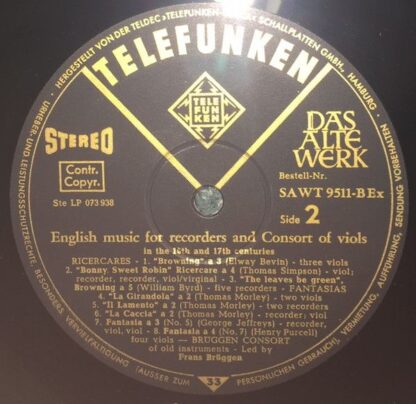Telefunken SAWT 9511-B Ex - William Byrd, Thomas Morley, Anthony - Image 4