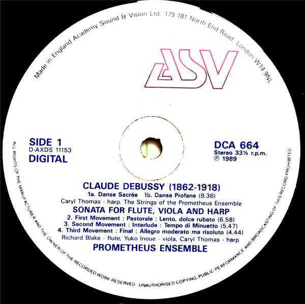 ASV DCA 664 - Prometheus Ensemble (3), Claude Debussy, Maurice R - Image 3