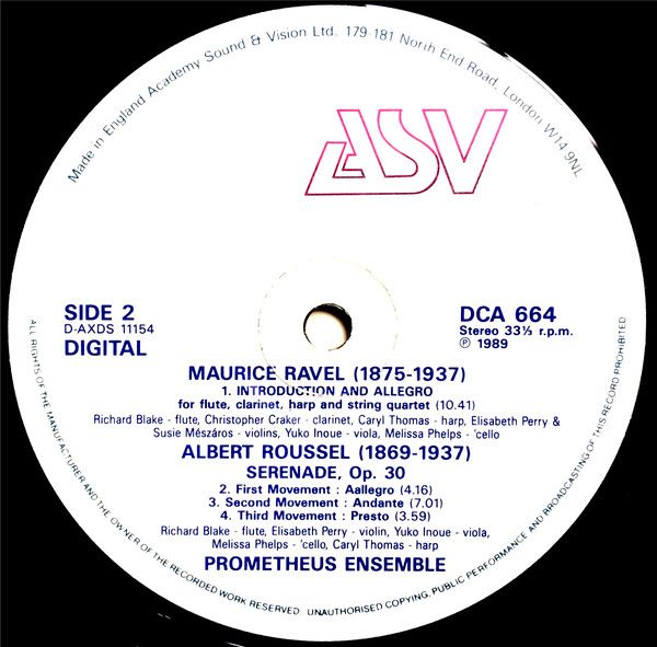 ASV DCA 664 - Prometheus Ensemble (3), Claude Debussy, Maurice R - Image 4