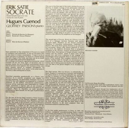 Nimbus Records NIMBUS 2104 - Erik Satie, Hugues Cuénod, Geoffrey - Image 2