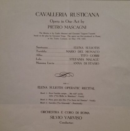 London Records OSA 1266 - Pietro Mascagni, Elena Souliotis, Mari - Image 3