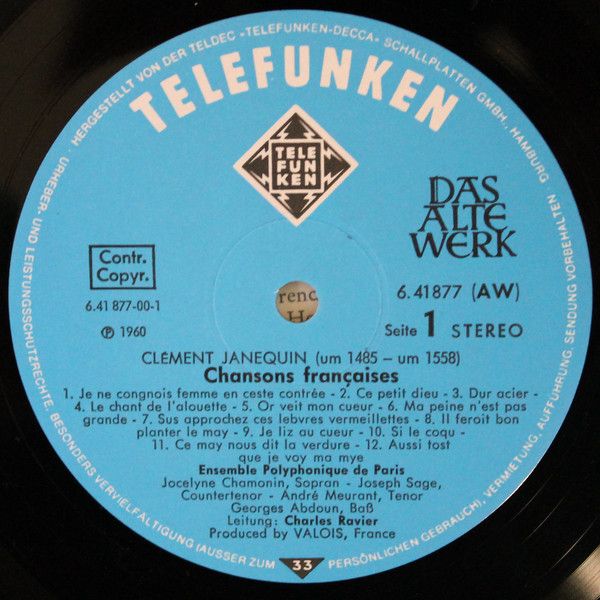 Telefunken 6.41877 AW - Clément Janequin - Chansons Françaises - Image 7