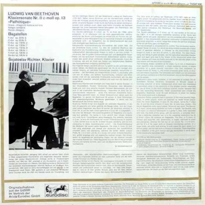 Eurodisc 74 597 MK - Ludwig van Beethoven, Sviatoslav Richter - - Image 2
