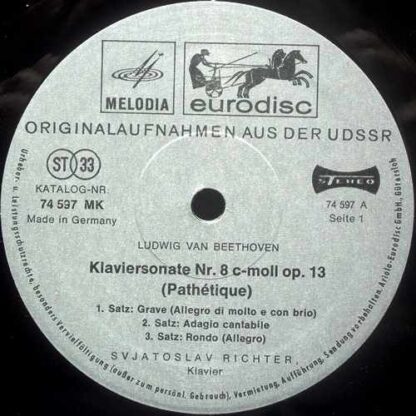 Eurodisc 74 597 MK - Ludwig van Beethoven, Sviatoslav Richter - - Image 3
