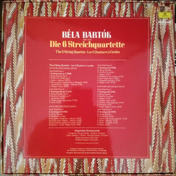 Deutsche Grammophon 2733 001 - Béla Bartók,The Hungarian Quartet - Image 2