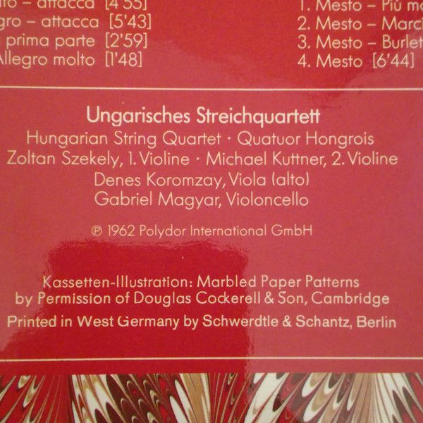Deutsche Grammophon 2733 001 - Béla Bartók,The Hungarian Quartet - Image 3