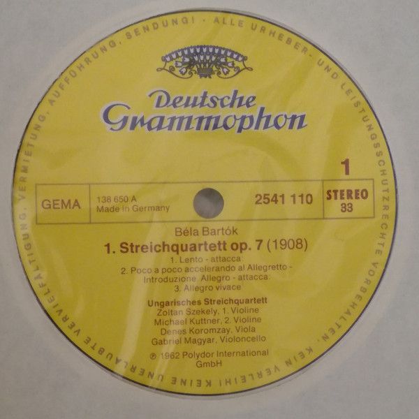 Deutsche Grammophon 2733 001 - Béla Bartók,The Hungarian Quartet - Image 7