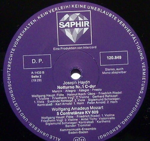 Saphir INT 120.849 - Wolfgang Amadeus Mozart, Joseph Haydn, Kamm - Image 3