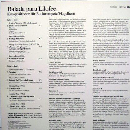 RBM Records RBM 3115 - Dirceu Braz - Balada Para Lilofee (Kompos - Image 2