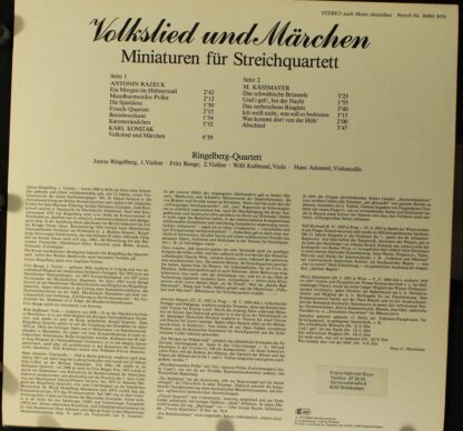 RBM Records RBM 3056 - Ringelberg Quartett - Volkslied Und Märch - Image 2
