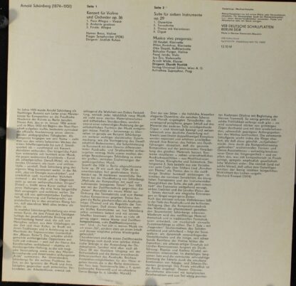Eterna 8 26 506 - Arnold Schoenberg, Hyman Bress, The Prague Sym - Image 2