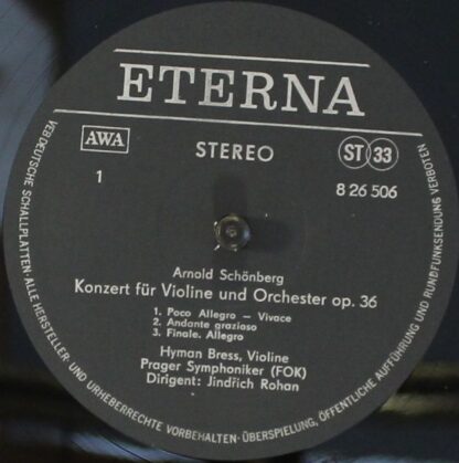 Eterna 8 26 506 - Arnold Schoenberg, Hyman Bress, The Prague Sym - Image 3