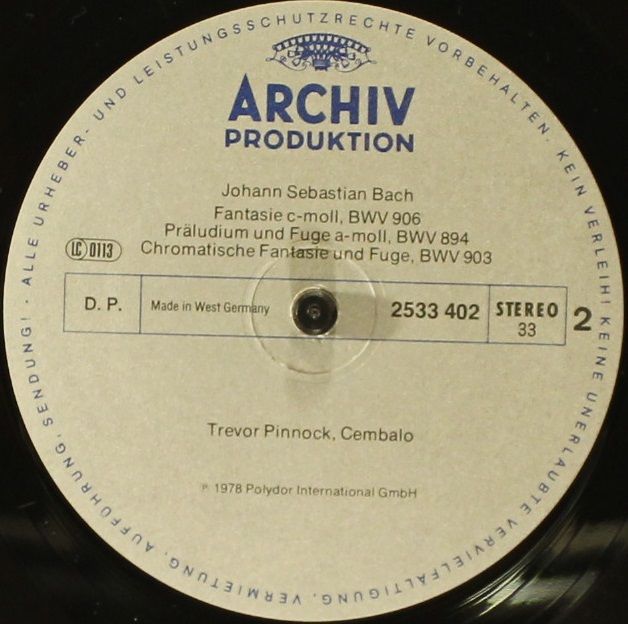 Archiv Produktion 2533 402 - Johann Sebastian Bach, Trevor Pinno - Image 4