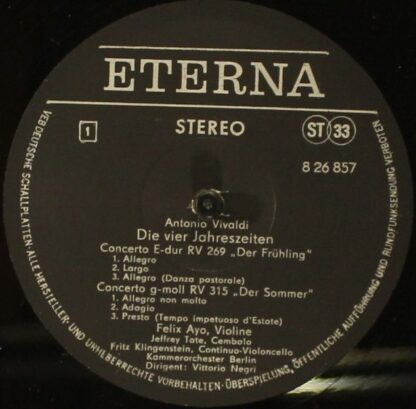 Eterna 8 26 857 - Antonio Vivaldi, Félix Ayo, Kammerorchester Be - Image 3