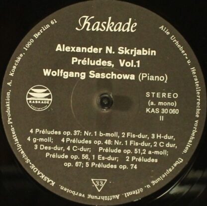 Kaskade KAS 30 060 - Alexander Scriabin, Wolfgang Saschowa - Can - Image 4