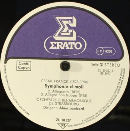 Erato ZL 30527 - César Franck, Orchestre Philharmonique De Stras - Image 4