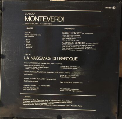 harmonia mundi France HM 221 - Claudio Monteverdi, Alessandro Gr - Image 2