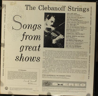 Mercury SR 60065 - The Clebanoff Strings - Songs From Great Show - Image 2