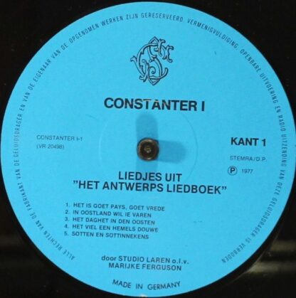 Stichting Constanter Constanter 1 - Studio Laren - Liedjes Uit " - Image 3