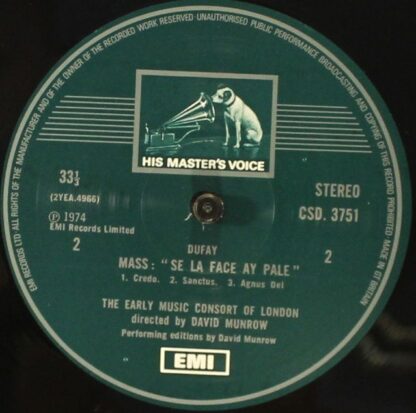 His Master's Voice CSD 3751 - Guillaume Dufay, The Early Music C - Image 4