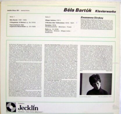 Jecklin 551 - Béla Bartók, Zsuzsanna Sirokay - Klavierwerke - Image 2