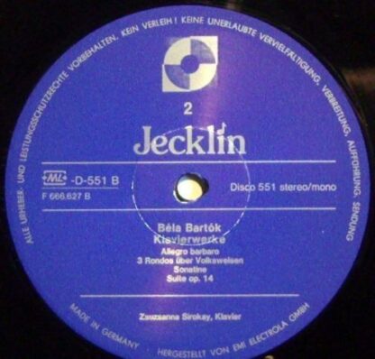 Jecklin 551 - Béla Bartók, Zsuzsanna Sirokay - Klavierwerke - Image 4