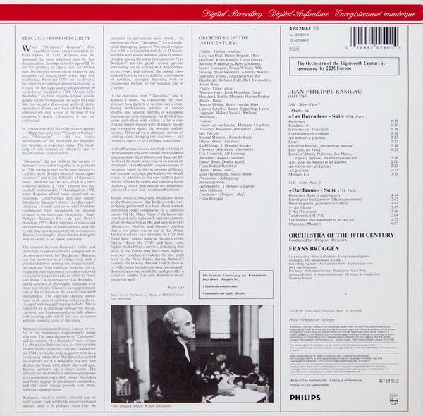 Philips Digital Classics 420 240-1 - Jean-Philippe Rameau, Orche - Image 3