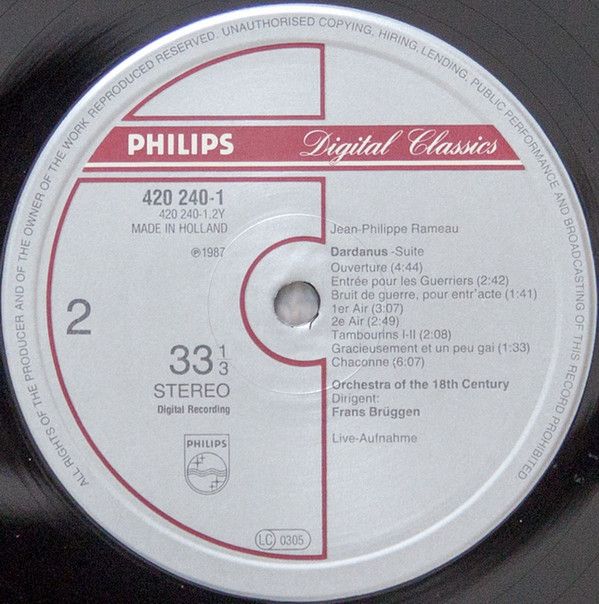 Philips Digital Classics 420 240-1 - Jean-Philippe Rameau, Orche - Image 9