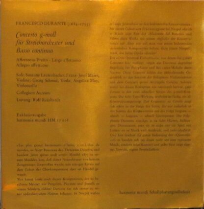Harmonia Mundi HM 17 018 - Francesco Durante, Collegium Aureum - - Image 2