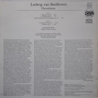 Eterna 725 045 - Ludwig van Beethoven, Staatskapelle Berlin, Otm - Image 2