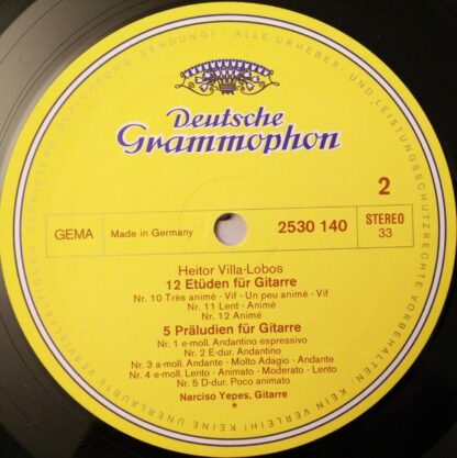 Deutsche Grammophon 2530 140 - Heitor Villa-Lobos, Narciso Yepes - Image 4