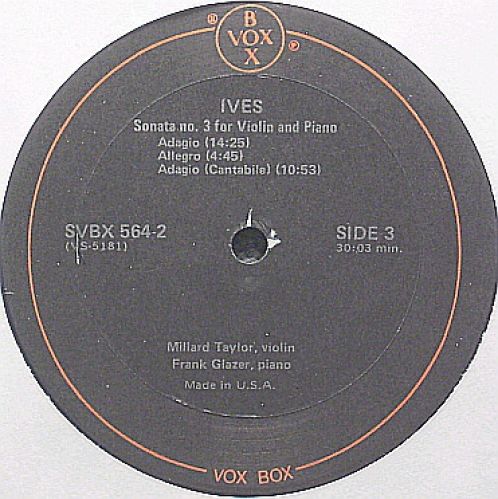 VoxBox SVBX 564 - Charles Ives, Frank Glazer - Complete Chamber - Image 5