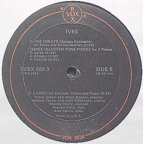 VoxBox SVBX 564 - Charles Ives, Frank Glazer - Complete Chamber - Image 8