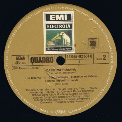 EMI Electrola SFGLP 78 438 - Carl Orff, André Previn, London Sym - Image 4