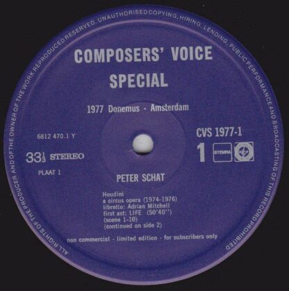 Composers' Voice CVS 1977 - Peter Schat, Adrian Mitchell (2), Co - Image 3