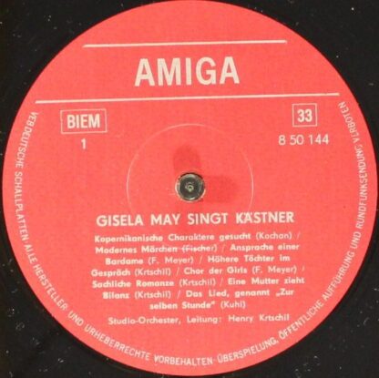 Amiga 8 50 144 - Gisela May - Gisela May Singt Erich Kästner - Image 4