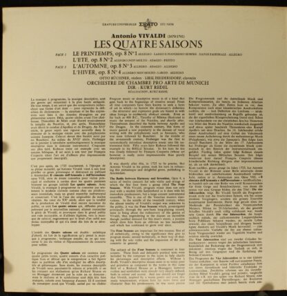 Erato STU 70058 - Antonio Vivaldi, Orchestre Pro Arte De Munich, - Image 3