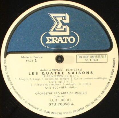 Erato STU 70058 - Antonio Vivaldi, Orchestre Pro Arte De Munich, - Image 5