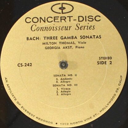 Concert-Disc CS-242 - Johann Sebastian Bach, Milton Thomas, Geor - Image 4