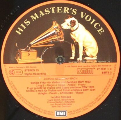 His Master's Voice 27 0241 1 - Johann Sebastian Bach, London Bar - Image 5