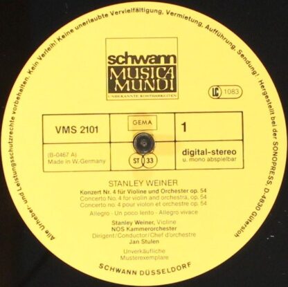 Koch Schwann Musica Mundi 111 022 FA - Stanley Weiner, NOS Kamme - Image 3