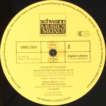 Koch Schwann Musica Mundi 111 022 FA - Stanley Weiner, NOS Kamme - Image 4