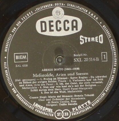 DECCA SXL 20 514-B - Arrigo Boito - Mefistofele - Image 4