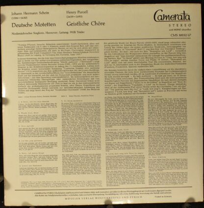 Camerata (2) CMS 30 032 - Johann Hermann Schein, Henry Purcell - - Image 2