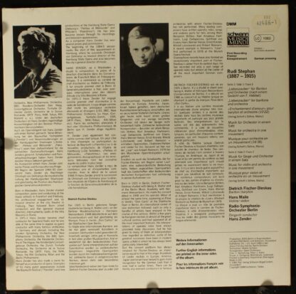 Schwann Musica Mundi VMS 1623 - Rudi Stephan, Dietrich Fischer-D - Image 2